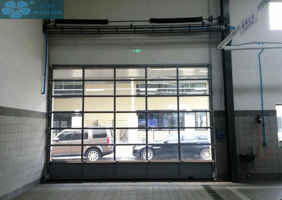Aluminum Alloy 4m Width 0.476mm Full View Garage Doors
