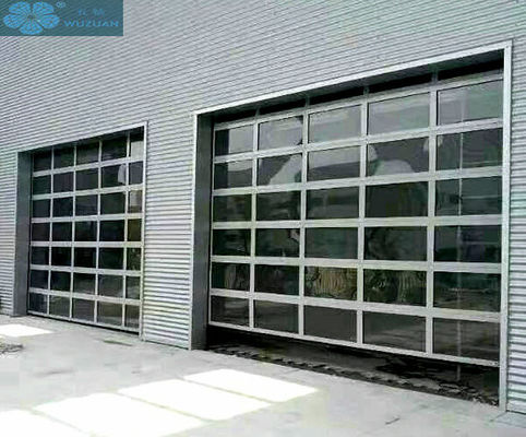 Automatic 1mm 55mm Slats Glass Front Garage Doors