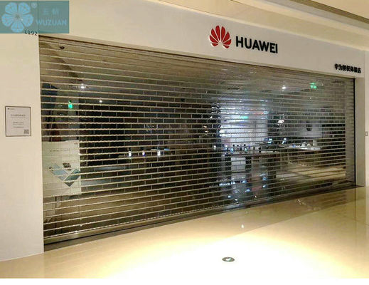 5000mm Width 16mm Tube Clear Roller Shutters For Shopping Mall