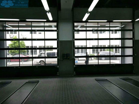 Transparent PC Glass Commercial Sectional Garage Doors