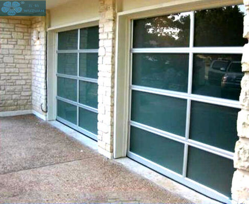 Mute Aluminum Alloy Frosted Glass Garage Door For Villa