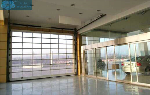 Transparent 220V 40mm Sliding Glass Garage Doors