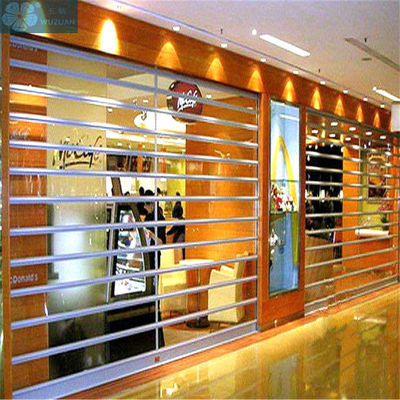 5000mm Width 16mm Tube Clear Roller Shutters For Shopping Mall