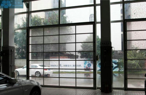 Transparent PC Glass Commercial Sectional Garage Doors