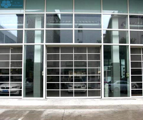 Transparent PC Glass Commercial Sectional Garage Doors