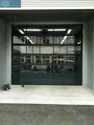 Transparent PC Glass Commercial Sectional Garage Doors