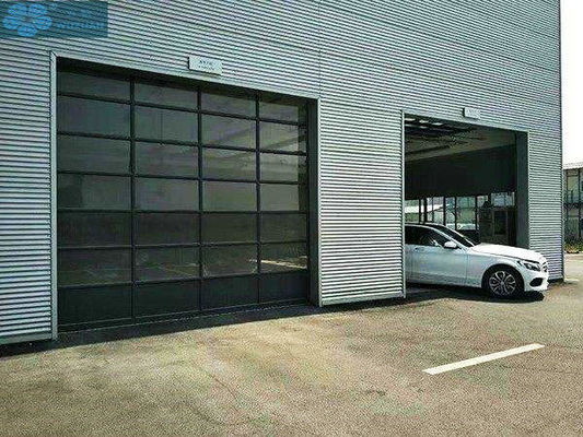 Transparent PC Glass Sectional Overhead Door For Garage