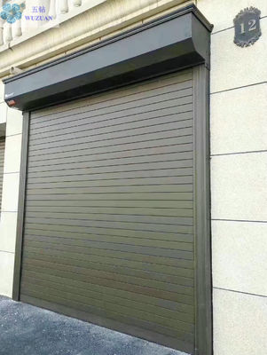 Coffee Color Two Layer Automatic Aluminium Alloy Roller Shutters Door With PU Foam Infilled