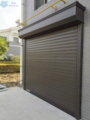 Coffee Color Two Layer Automatic Aluminium Alloy Roller Shutters Door With PU Foam Infilled